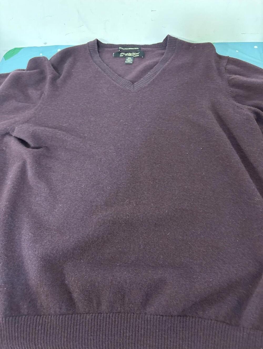 Pronto Uomo Extra Fine Merino Wool V-Neck Sweater Mens XL